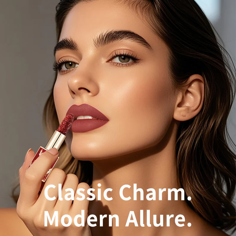 Catkin Rouge Carving Lipstick with intricate traditional Chinese-inspired patterns